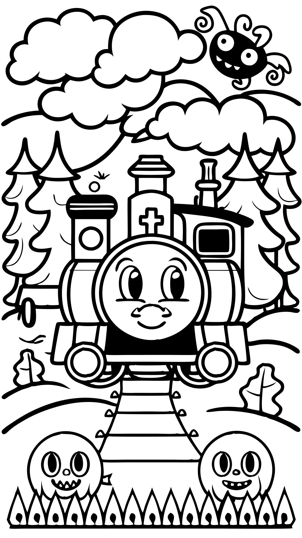 choo choo charles coloring page